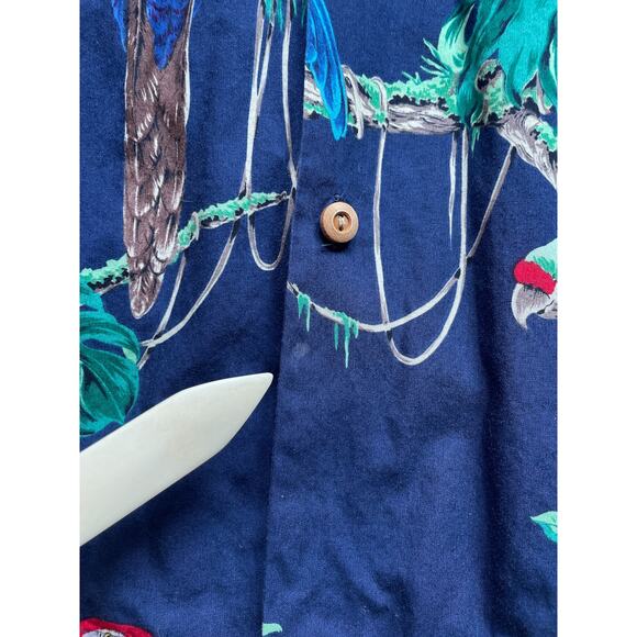 Vtg 90's Paradise Found Aloha Shirt Hawaiian Parrot Button Up Mens Shirt Sz XL - Picture 8 of 8
